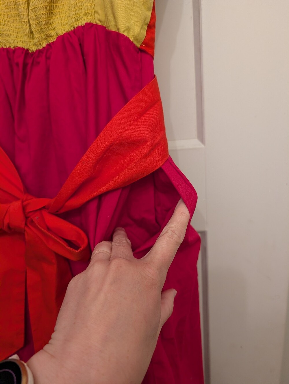 Anthro Maeve Colorblock Spaghetti Strap/Strapless Fit-and-Flare Dress - Picture 6 of 16